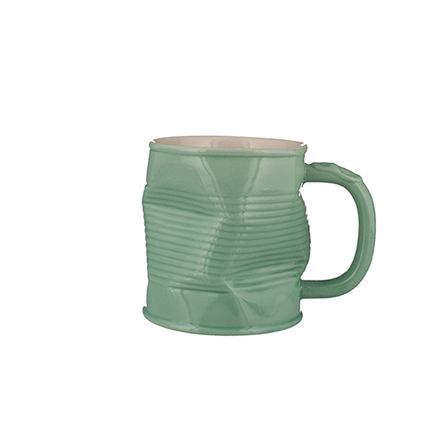 Squashed Tin Can Ceramic Mug Pistachio (large) - 29-54-757 (Pack of 6)