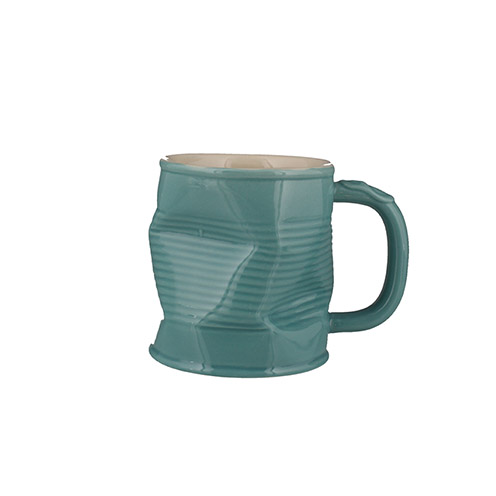 Squashed Tin Can Ceramic Mug Turquoise (large) - 29-54-758 (Pack of 6)