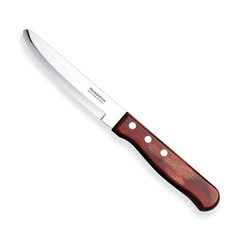 Jumbo Polywood Steak Knife - Rounded Blade (Red) - 40-30-045 (Pack of 12)