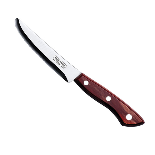 Trigger Jumbo Polywood Steak Knife - Rounded Blade (Red) - 40-30-075 (Pack of 12)