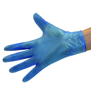 Powder Free Vinyl Gloves Blue 100 (M) - CL-PFGM