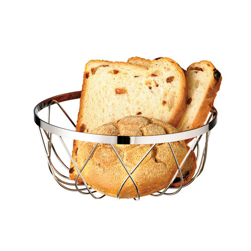 Chrome Plated Bread Basket. Stackable. (18cm) - 30310 (Pack of 1)