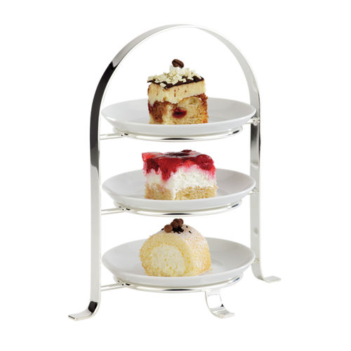 3 Tier Chrome Serving Stand (Max 17cm Plates) - 33216 (Pack of 1)