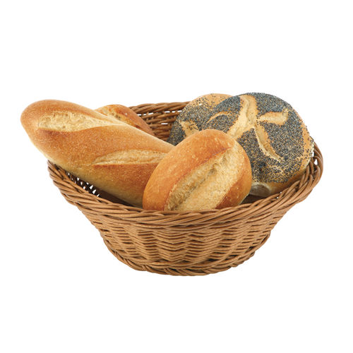 Round Poly Rattan Bread Basket. Stackable. (25.5cm) - 40192 (Pack of 1)