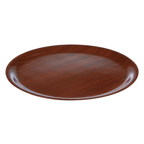 Round Mahogany Wood Tray 33cm - CB1011 (Pack of 1)