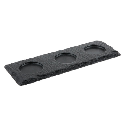 Natural Slate Tray with 3 Recess 28x10cm - M00987 (Pack of 1)