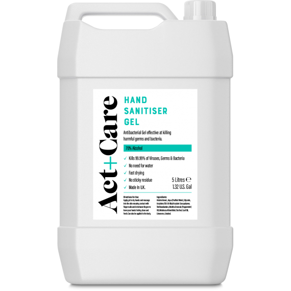 Act+Care Antibacterial Hand Sanitiser Gel, 5 Litre  - CL-SANGEL-AC5