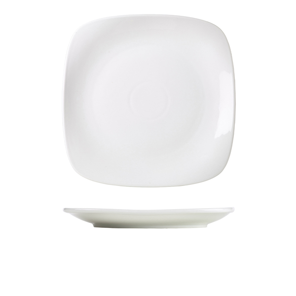Genware Porcelain Rounded Square Plate 27cm/10.5