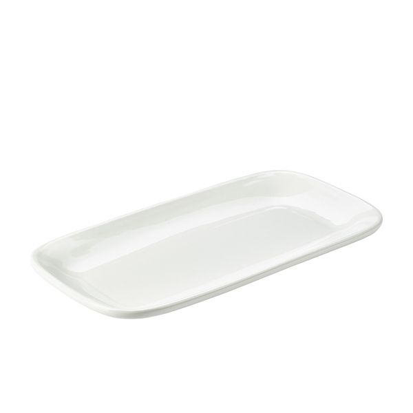 Genware Porcelain Rounded Rectangular Plate 35.5 x 24cm/14 x 9.5