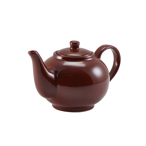 GenWare Porcelain Brown Teapot 45cl/15.75oz - 393945BR (Pack of 6)