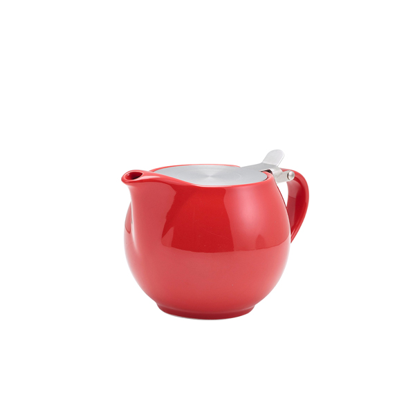 GenWare Porcelain Red Teapot with St/St Lid & Infuser 50cl/17.6oz - 395950R (Pack of 6)