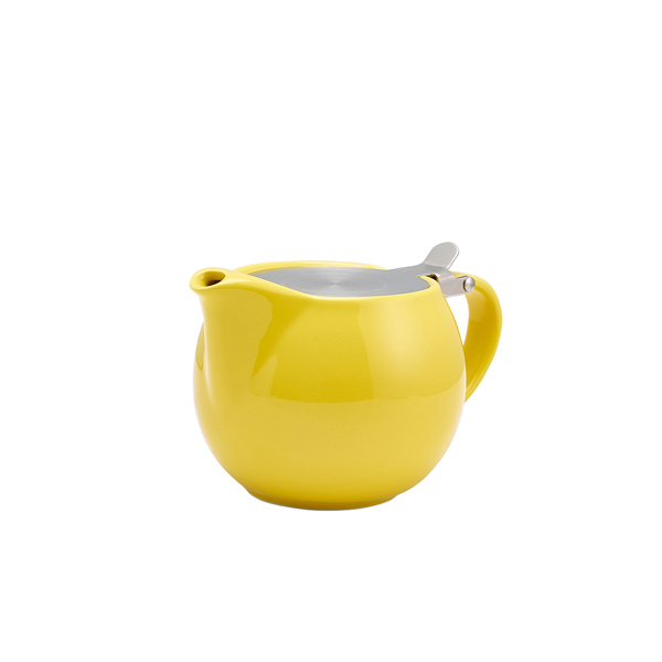 GenWare Porcelain Yellow Teapot with St/St Lid & Infuser 50cl/17.6oz - 395950Y (Pack of 6)