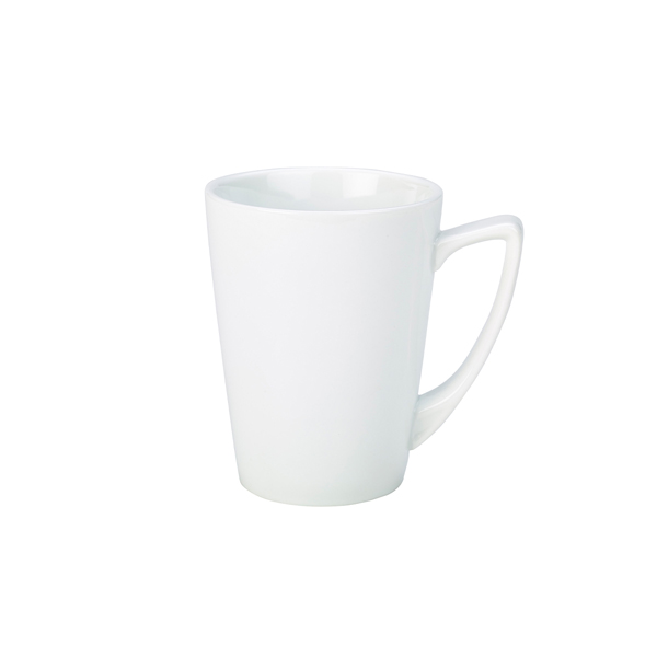 Genware Porcelain Angled Handled Mug 35cl/12.25oz - 422135 (Pack of 6)