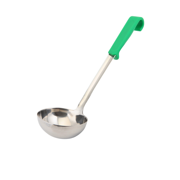 Genware Plastic Handle Soup Ladle Green - 577-03G