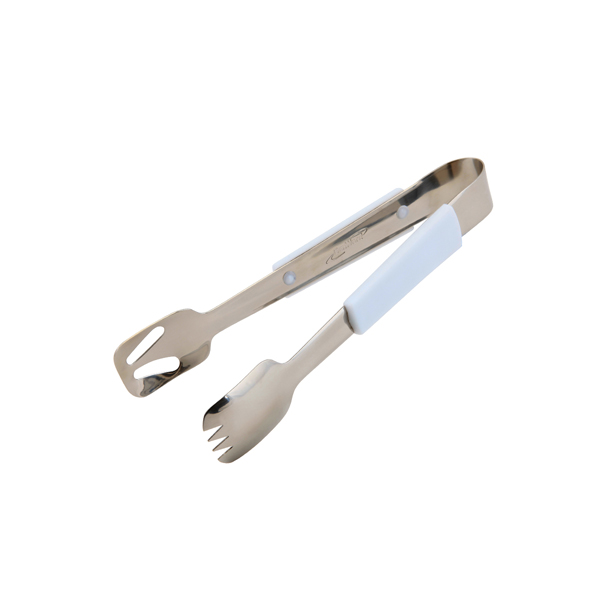 Genware Plastic Handle Buffet Tongs White - 577-08W