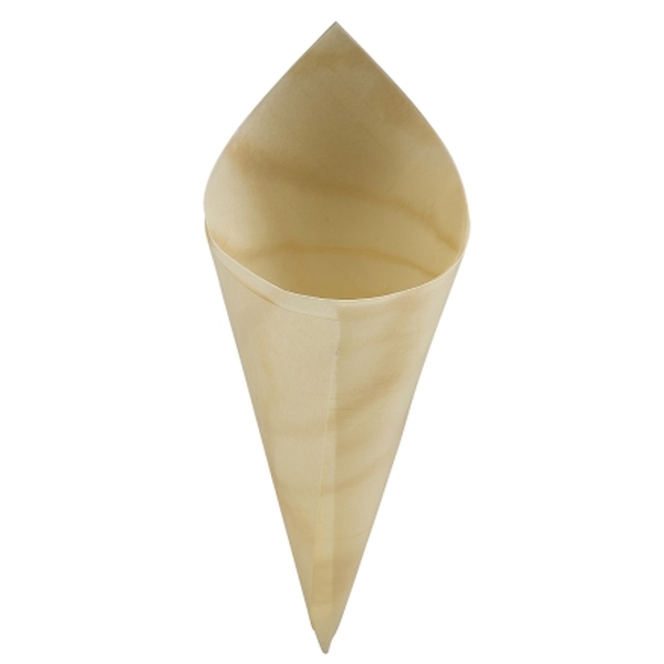 GenWare Disposable Wooden Serving Cones 12.5cm (100pcs) - DWSCN12