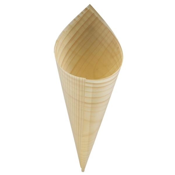 GenWare Disposable Wooden Serving Cones 15.5cm (100pcs) - DWSCN15