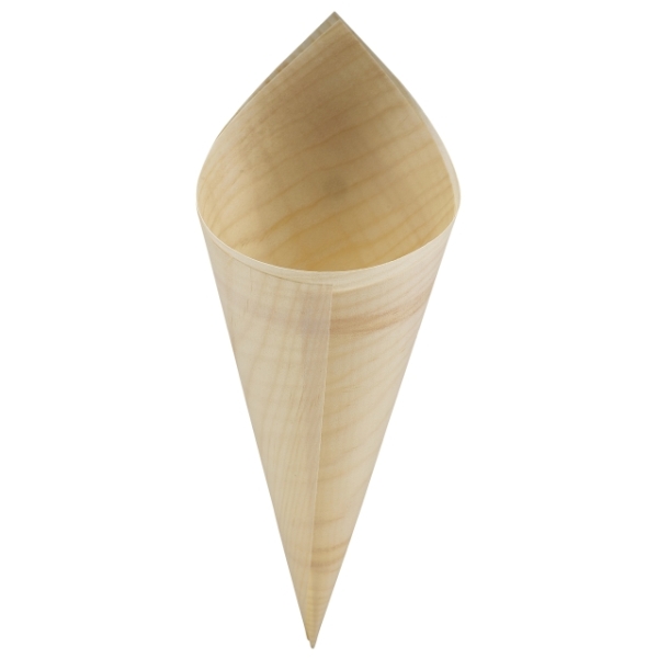 GenWare Disposable Wooden Serving Cones 18cm (100pcs) - DWSCN18