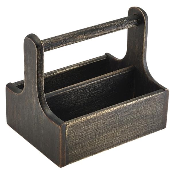 Medium Black Wooden Table Caddy - DWTC-MBK