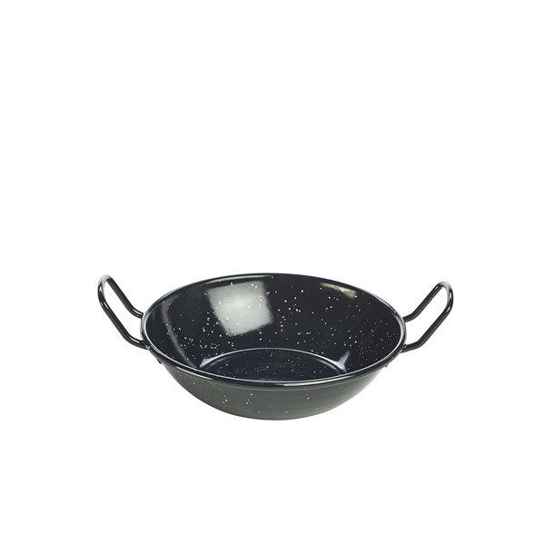 Black Enamel Dish 16cm - E0616 (Pack of 10)