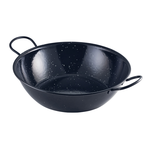 Black Enamel Dish 30cm - E0630 (Pack of 6)