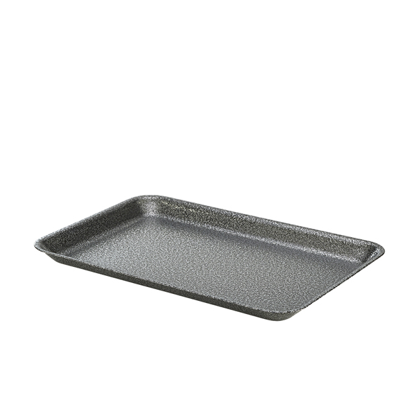 Galvanised Steel Tray 31.5x21.5x2cm Hammered Silver - GST3121S