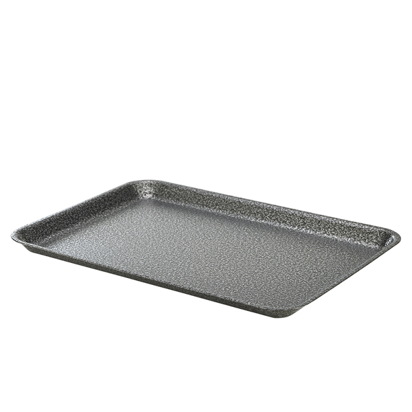 Galvanised Steel Tray 37x26.5x2cm Hammered Silver - GST3726S