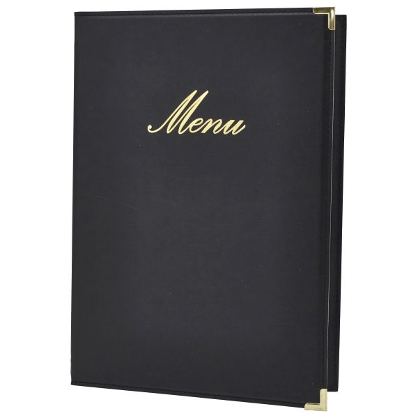 Classic A4 Menu Holder Black 4 Pages - MC-CRA4-BL