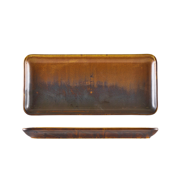 Terra Porcelain Rustic Copper Narrow Rectangular Platter 30 x 14cm - NR-PRC30 (Pack of 6)