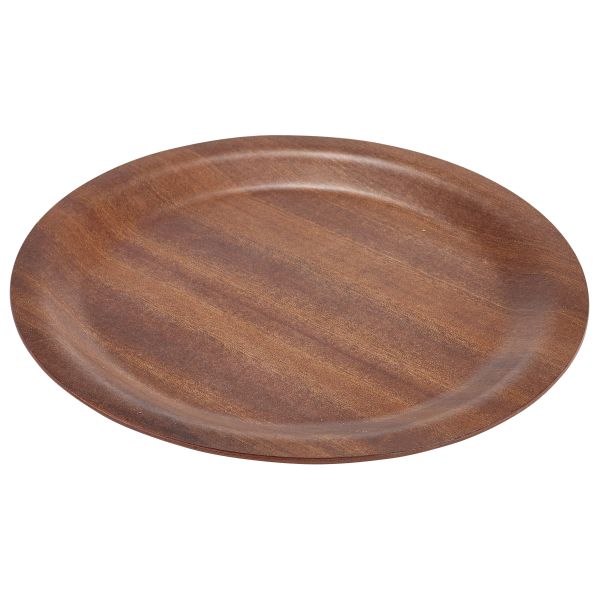 Non-Slip Darkwood Round Tray 27cm Dia - NSDT27