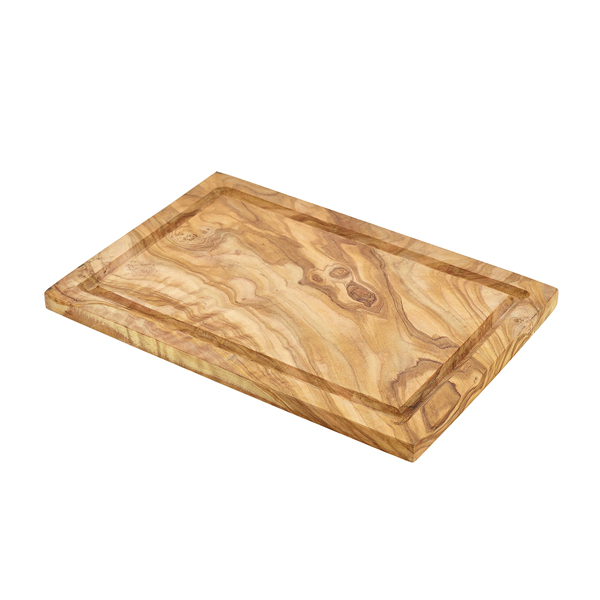 Olive Wood Serving Board W/ Groove 30 x 20cm+/- - OWSBS