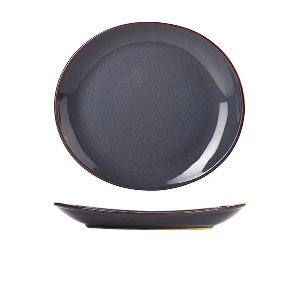 Terra Stoneware Rustic Blue Oval Plate 29.5 x 26cm - PL-BL29 (Pack of 6)