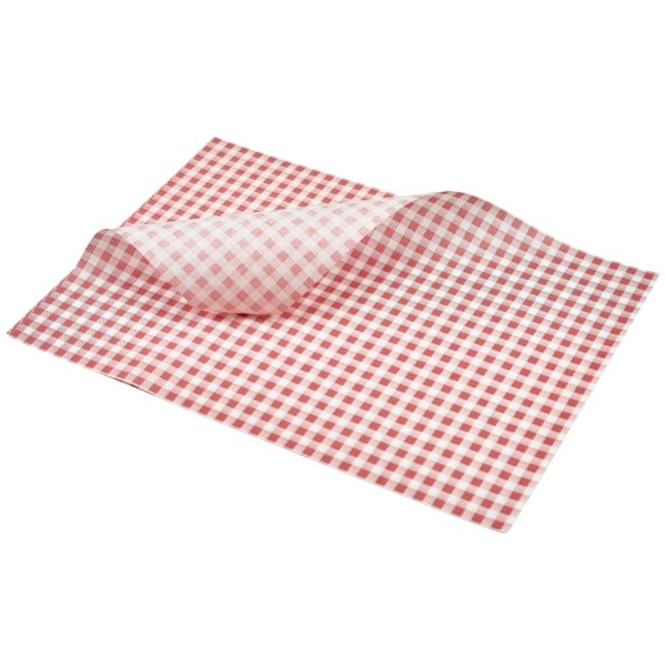 Greaseproof Paper Red Gingham Print 35 x 25cm - PN1487LGR