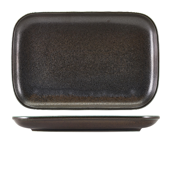 Terra Porcelain Black Rectangular Plate 34.5 x 23.5cm - RP-PBK34 (Pack of 6)