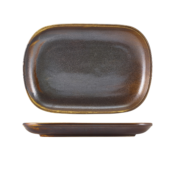 Terra Porcelain Rustic Copper Rectangular Plate 24 x 16.5cm - RP-PRC24 (Pack of 12)