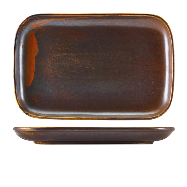 Terra Porcelain Rustic Copper Rectangular Plate 34.5 x 23.5cm - RP-PRC34 (Pack of 6)