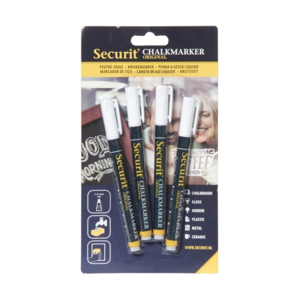 Chalkmarkers 4 Pack White Small - SMA100-V4-WT