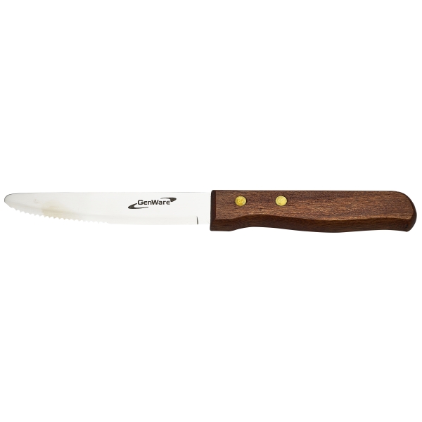 Steak Knife Large - Dark Wood Handle (Dozen) - STK-LWD