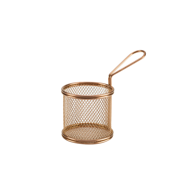 Copper Serving Fry Basket Round 9.3 x 9cm - SVBR09C (Pack of 6)
