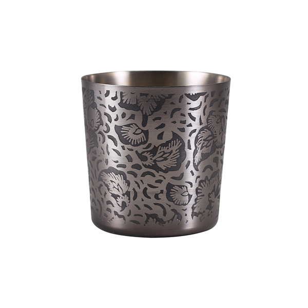 GenWare Black Floral Stainless Steel Serving Cup 8.5 x 8.5cm - SVC8BKF (Pack of 12)
