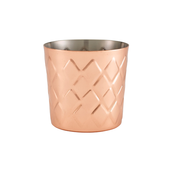 Diamond Pattern Copper Plated Serving Cup 8.5 x 8.5cm - SVD8C (Pack of 12)