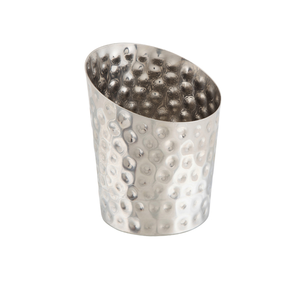 Hammered Stainless Steel Angled Cone 9.5 x 11.6cm (Dia x H) - SVHA10 (Pack of 12)