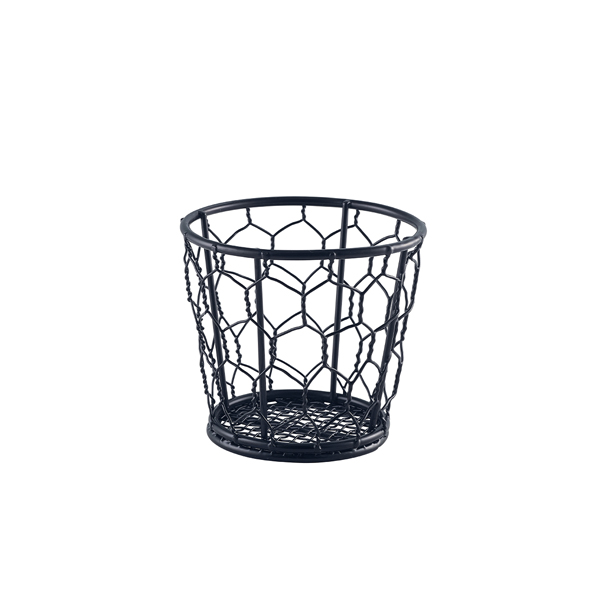 Black Wire Basket 10cm Dia - WB10BK (Pack of 6)