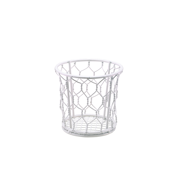 GenWare White Wire Basket 10cm Dia - WB10W (Pack of 6)