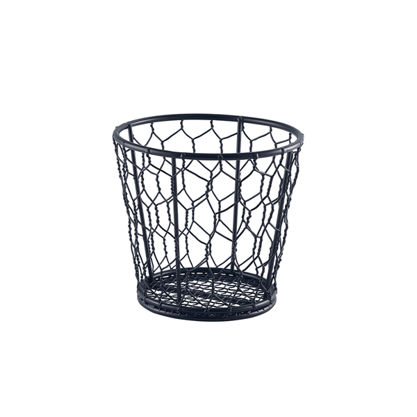 Black Wire Basket 12cm Dia - WB12BK (Pack of 6)
