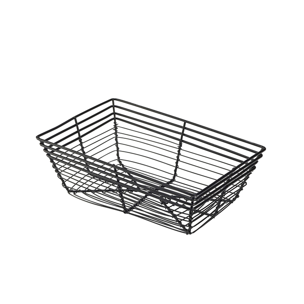 Wire Basket, Rectangular 23 x 15 x 7.5cm - WB2315BK (Pack of 6)