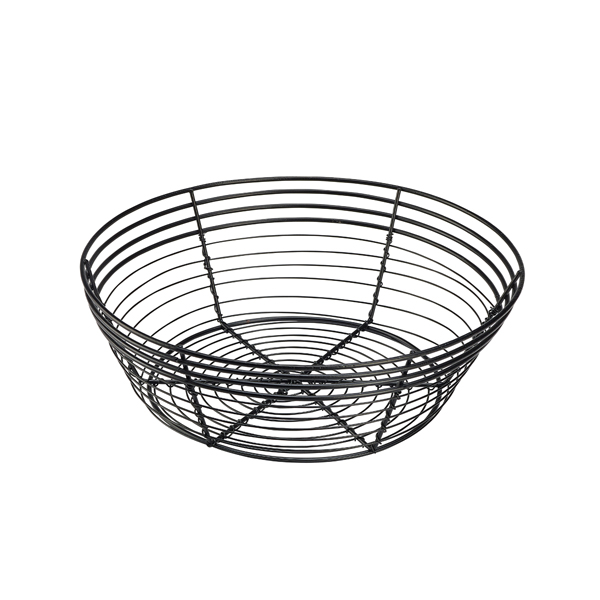 Wire Basket, Round 25.5 x 8cm - WB25BK (Pack of 6)