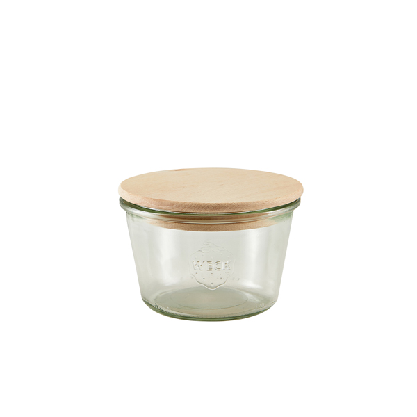 WECK Jar with Wooden Lid 37cl/13oz 10cm (Dia) - WECK741WL (Pack of 6)