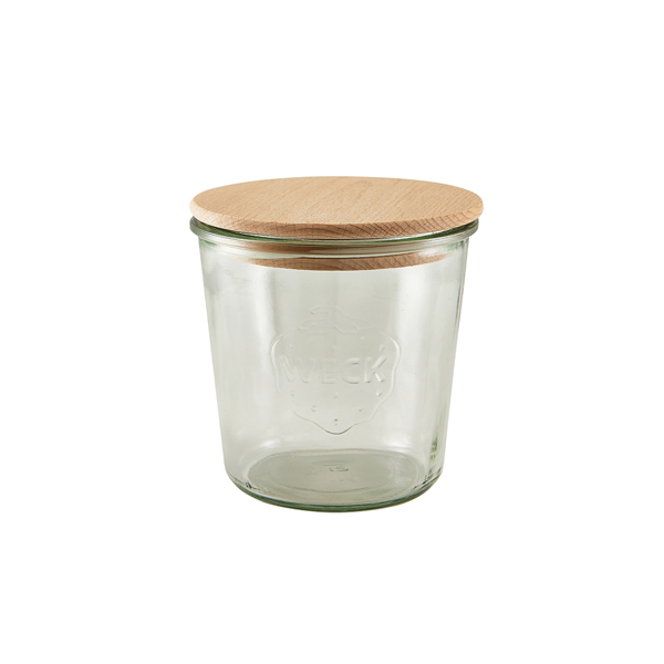 WECK Jar with Wooden Lid 58cl/20.4oz 10cm (Dia) - WECK742WL (Pack of 6)