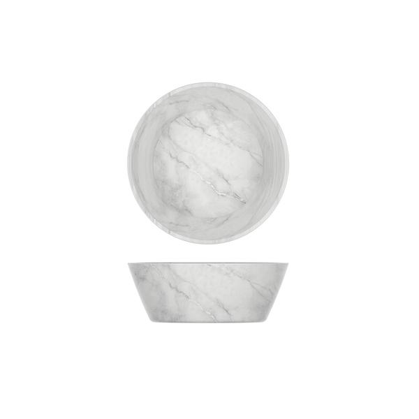 White Marble Agra Melamine Bowl 20.5 x 7.5cm - AG200924 (Pack of 6)